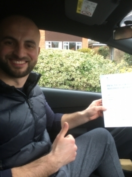1st time pass for Sef. Brilliant driving Sef. Congratulations...